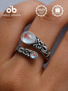 Sterling Silver Moonstone Spoon Ring
