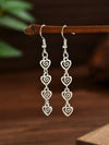 Vintage Silver Geometric Heart Earrings
