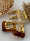 Retro U-Shaped Resin Hoop Earrings