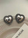 Vintage Carved Geometric Earrings