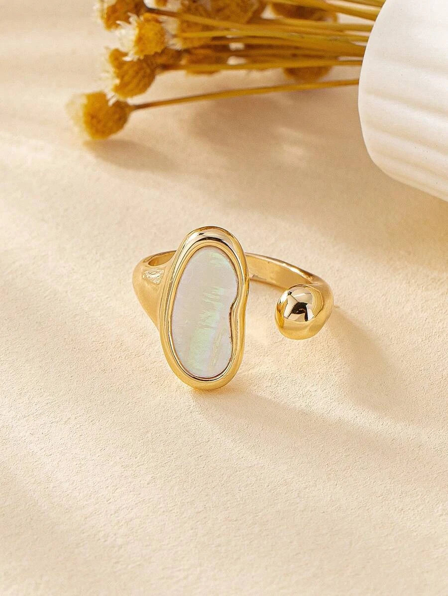 Gemstone Inlaid Single Opening Ring