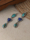 Vintage Asymmetric Turquoise Pendant Earrings