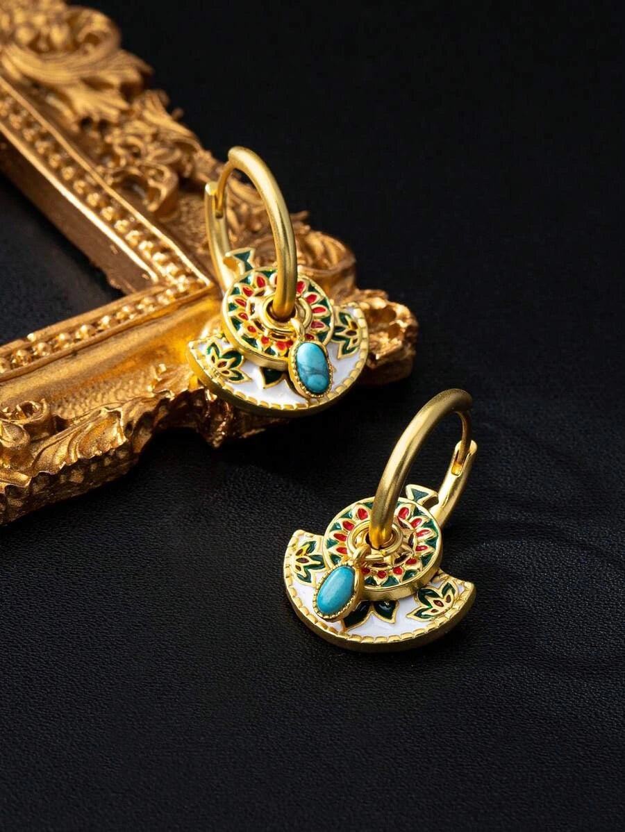 Copper Alloy Macaron Gold Earrings