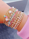 Golden Bead Faux Pearl Bracelet Set