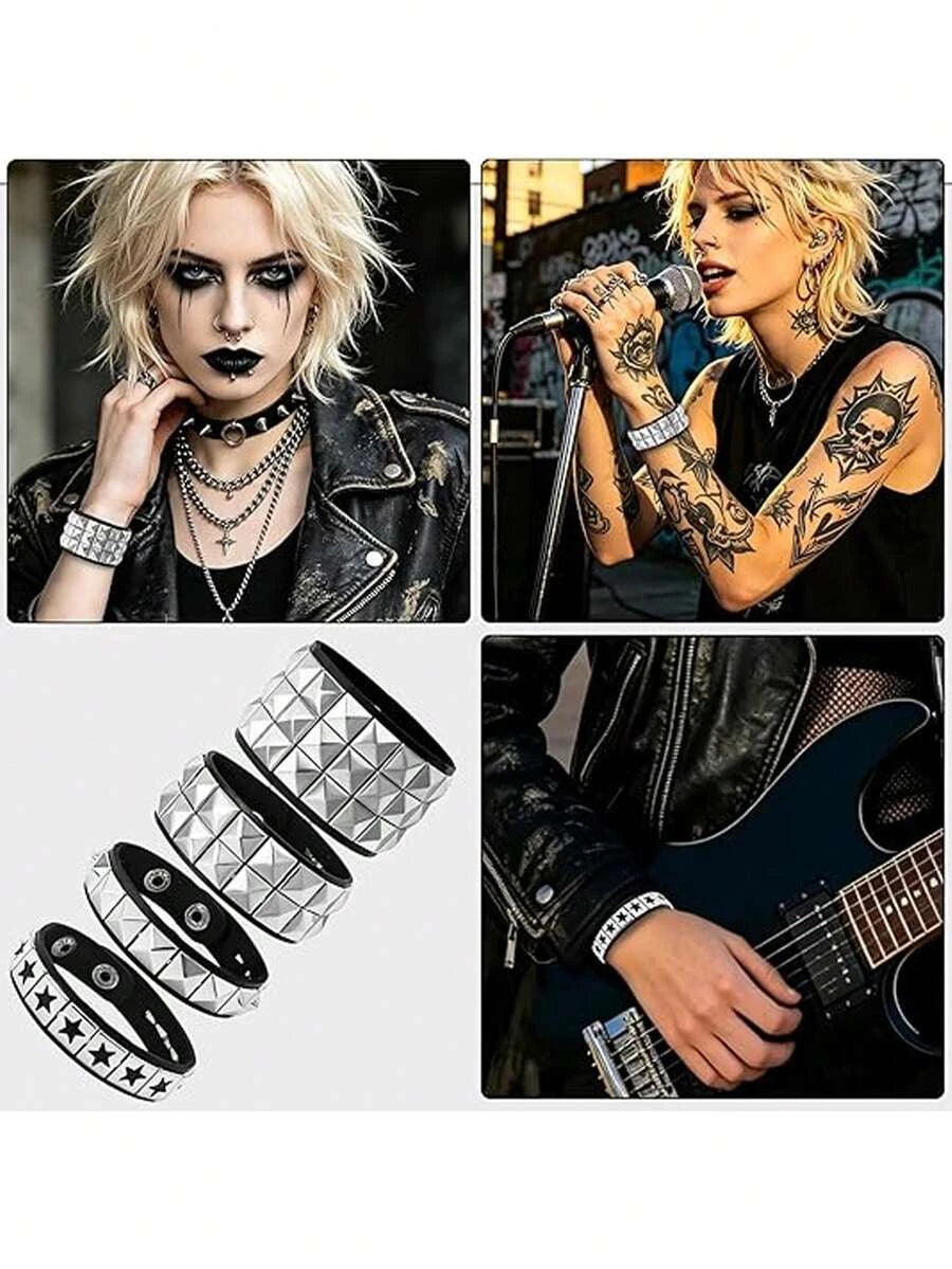 Punk Rock Studded Leather Bracelet