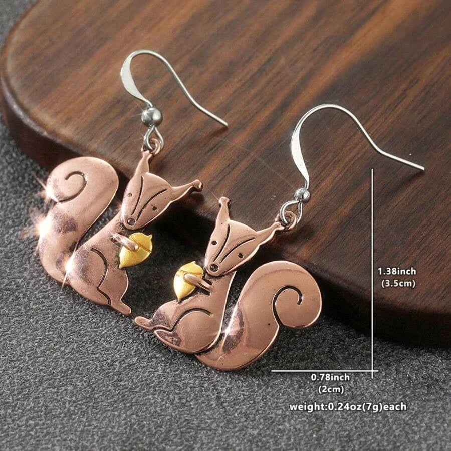 Retro Squirrel Animal Earrings