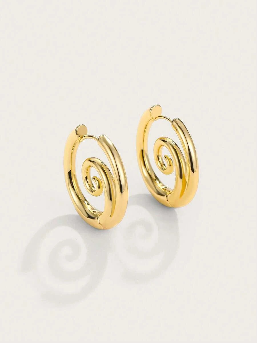 Gold Plated Spiral Earrings