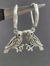 Retro Silvery Bird Earrings