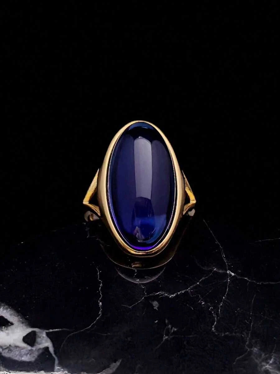 Gold Plated Stainless Steel Crystal Ring
