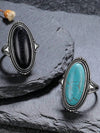 Vintage Turquoise Hollow Silver Ring
