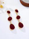 French Vintage Glazed Asymmetrical Geometric Earrings