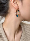 Retro Chinese Style Blue Beaded Earrings