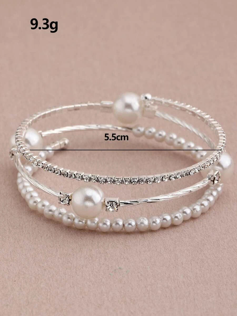 Faux Pearl Rhinestone Jewelry