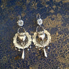 Silvery Sacred Heart Dangle Earrings