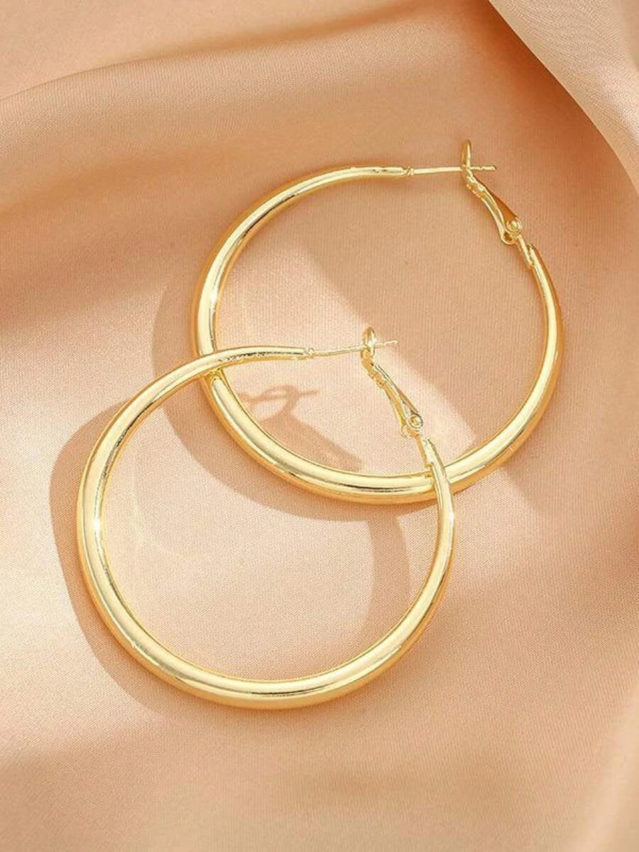Minimalist Gold Oversize Hoop Earrings