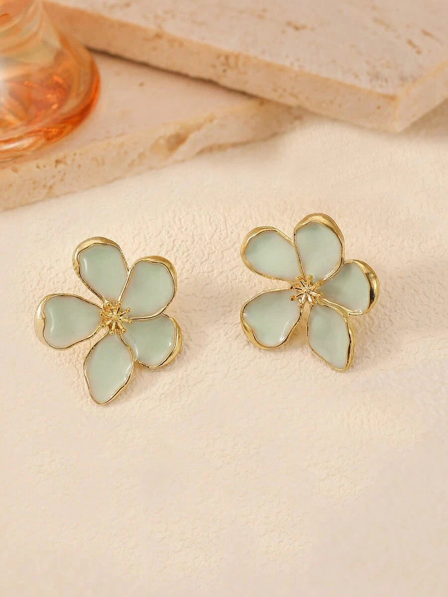 Geometric Oil Drip Square Earrings