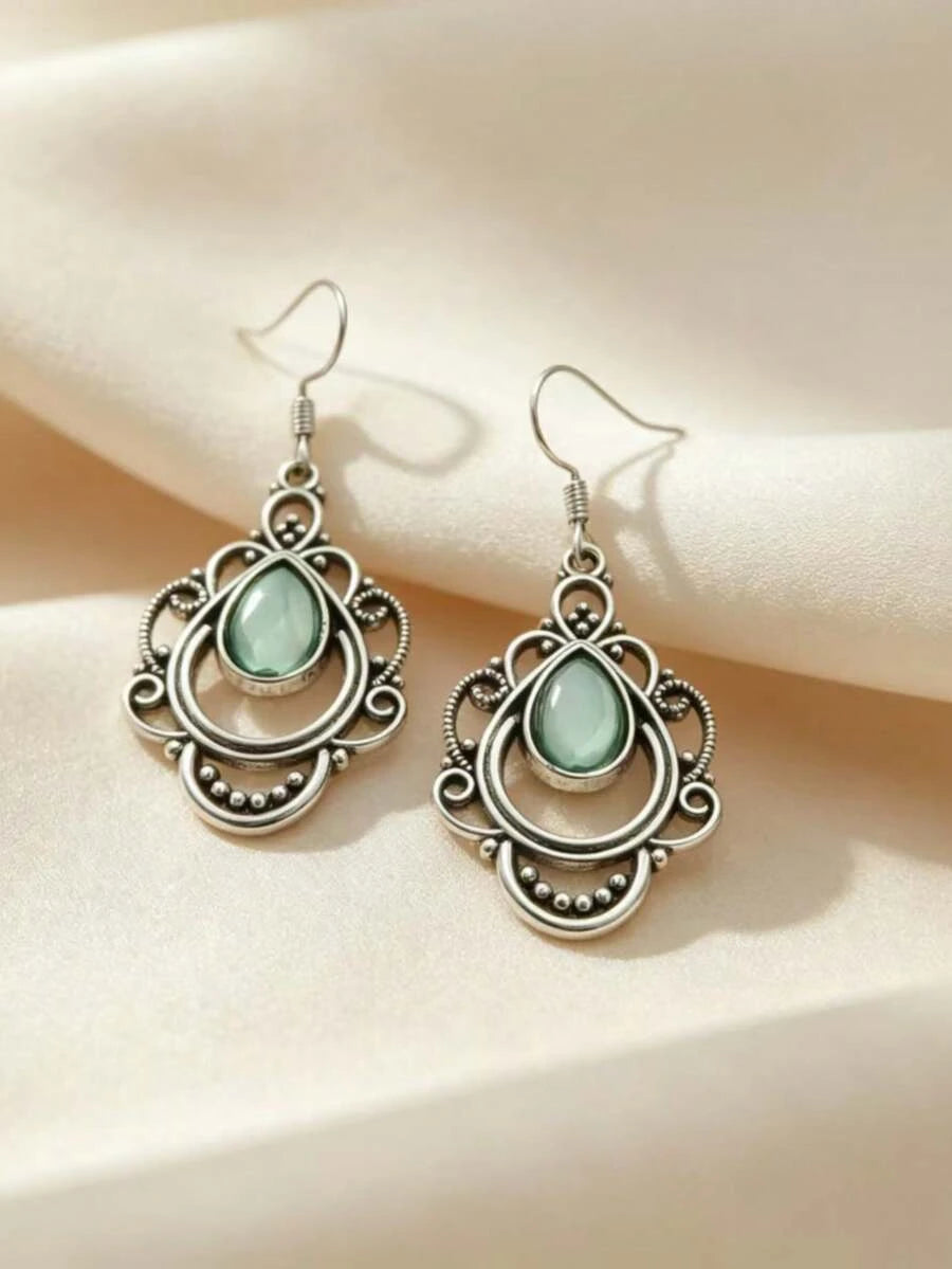 Vintage Bohemian Teardrop Pendant Earrings