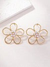 Geometric Faux Pearl Petal Earrings