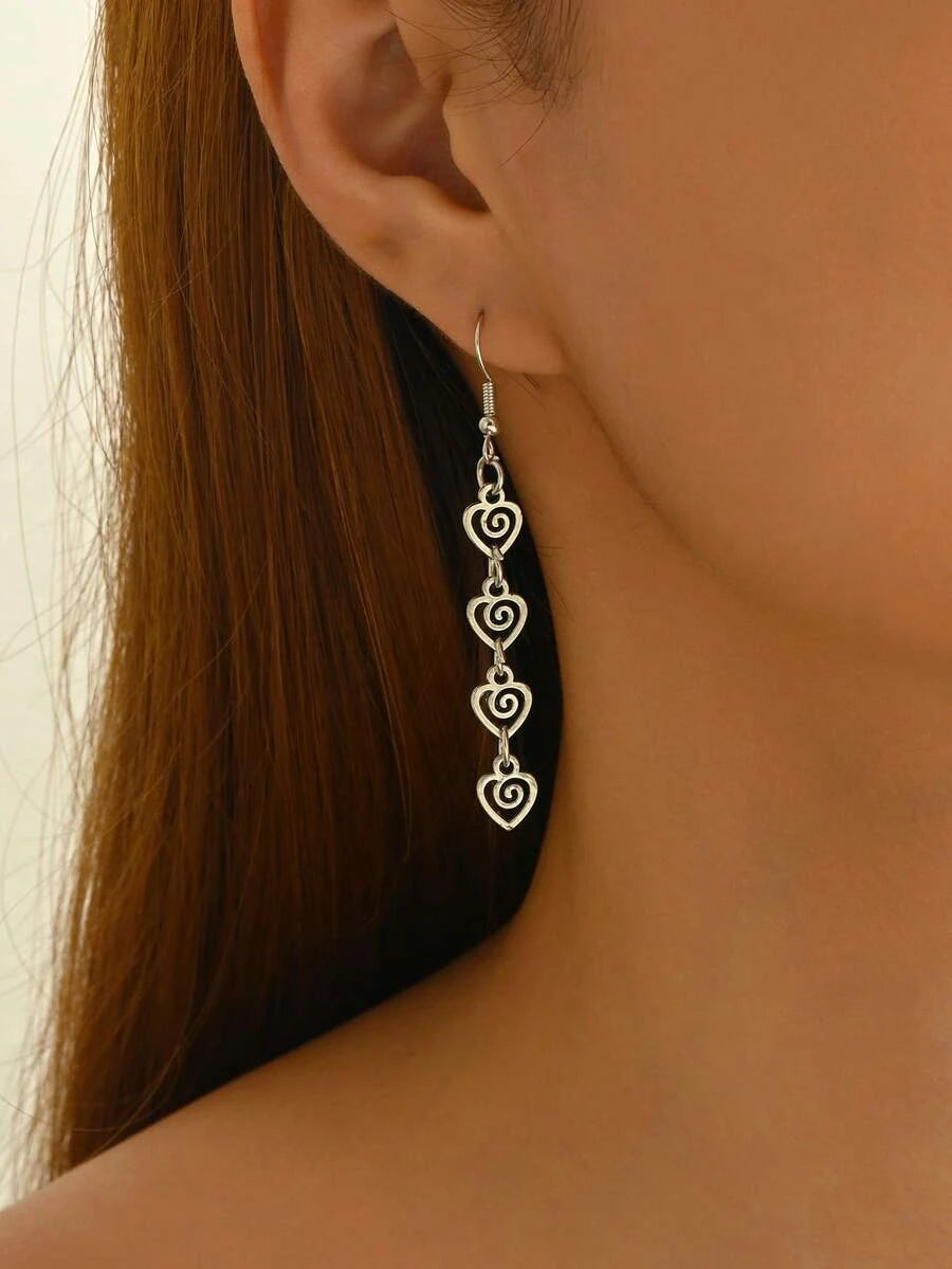Small Vintage Distressed Geometric Spiral Earrings