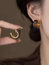 Resin C-Shaped Hoop Earrings