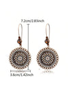 Vintage Carved Flower Dangle Earrings