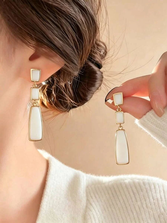 Vintage Geometric Oil Drop Dangle Earrings