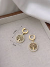 Stainless Steel Rhinestone Tree Of Life Drop Earrings