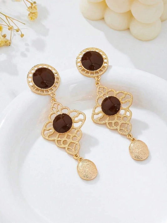 Vintage Palace Asymmetrical Enamel Dangle Earrings