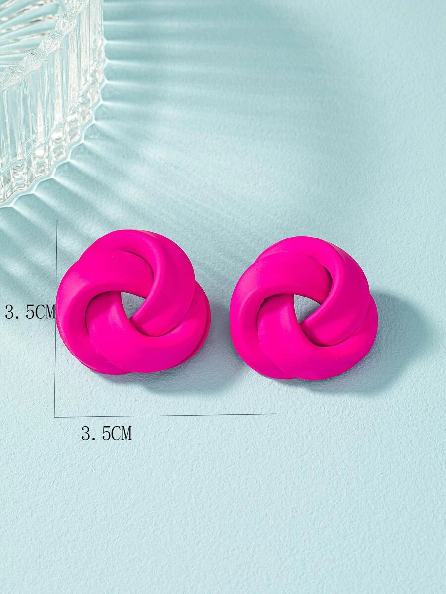 Chic Lacquered Geometric Earrings