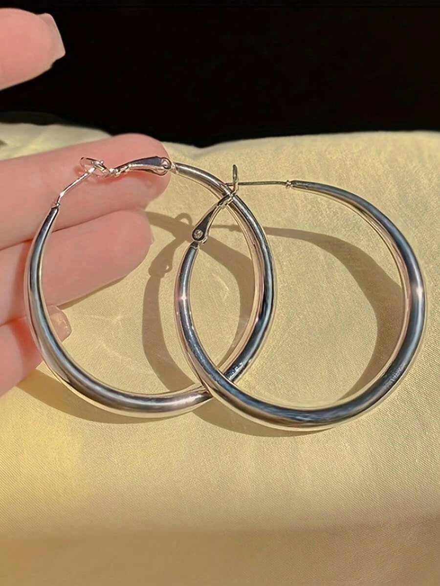Minimalist Gold Oversize Hoop Earrings