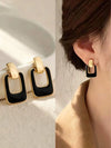 Burgundy Square Drop Earrings