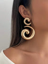 Retro Gold Abstract Spiral Earrings