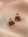 Retro Minimalist Trapezoid Crystal Earrings