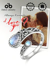 Sterling Silver Moonstone Spoon Ring