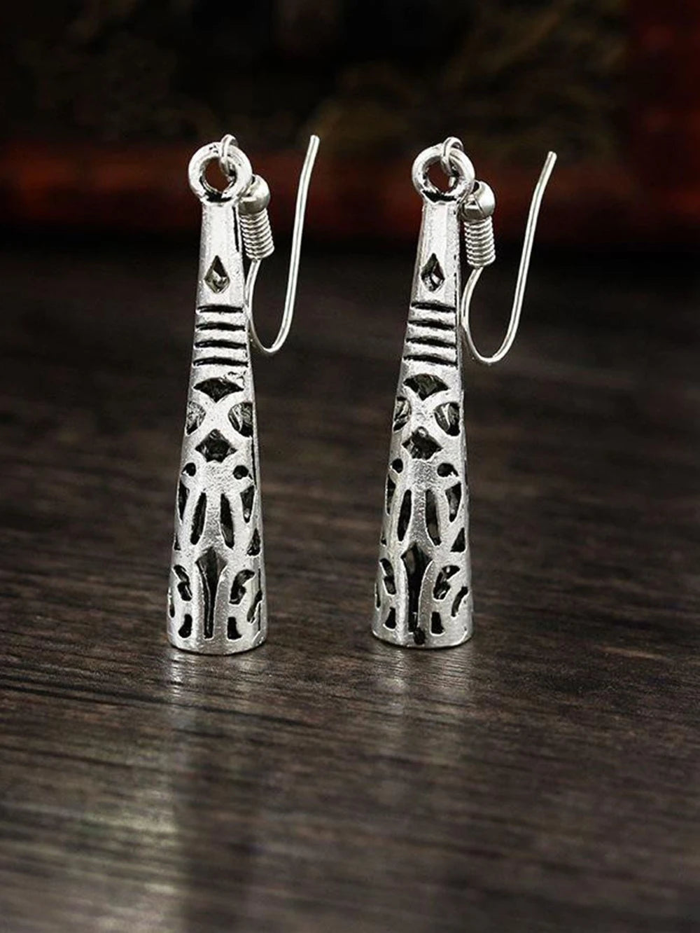 Vintage Silver Bohemian Flower Earrings
