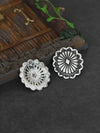 Vintage Carved Heart Stud Earrings