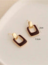 Retro Coffee Square Drop Earrings