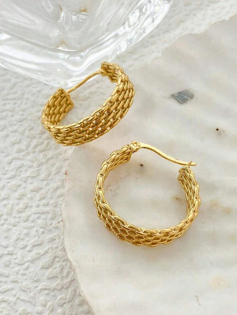 Vintage French C-Shape Hoop Earrings