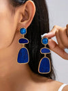 Vintage Burgundy Geometric Drop Earrings