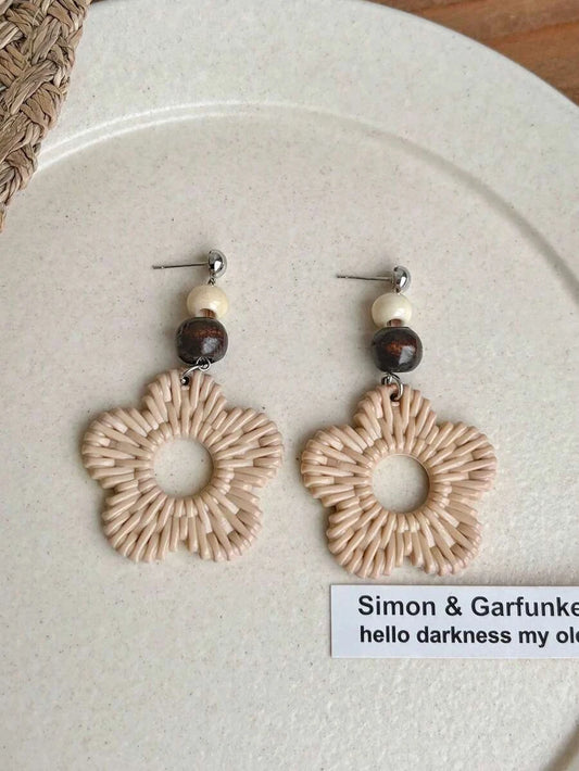 Bohemian Woven Flower Vacation Earrings