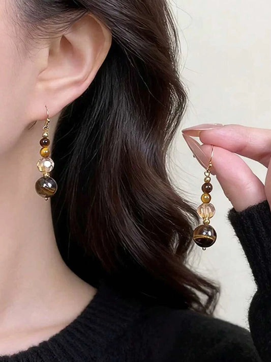 Vintage Faux Tiger Eye Earrings
