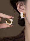 Resin C-Shaped Hoop Earrings