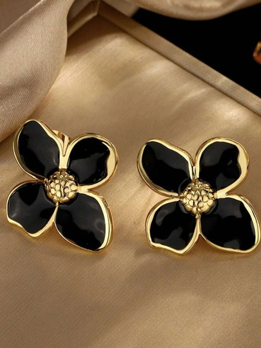 Elegant Stainless Steel Flower Earrings