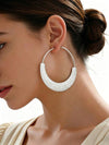 Porcelain Print Hammered Hoop Earrings