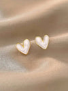 Vintage Oil Drip Heart Stud Earrings