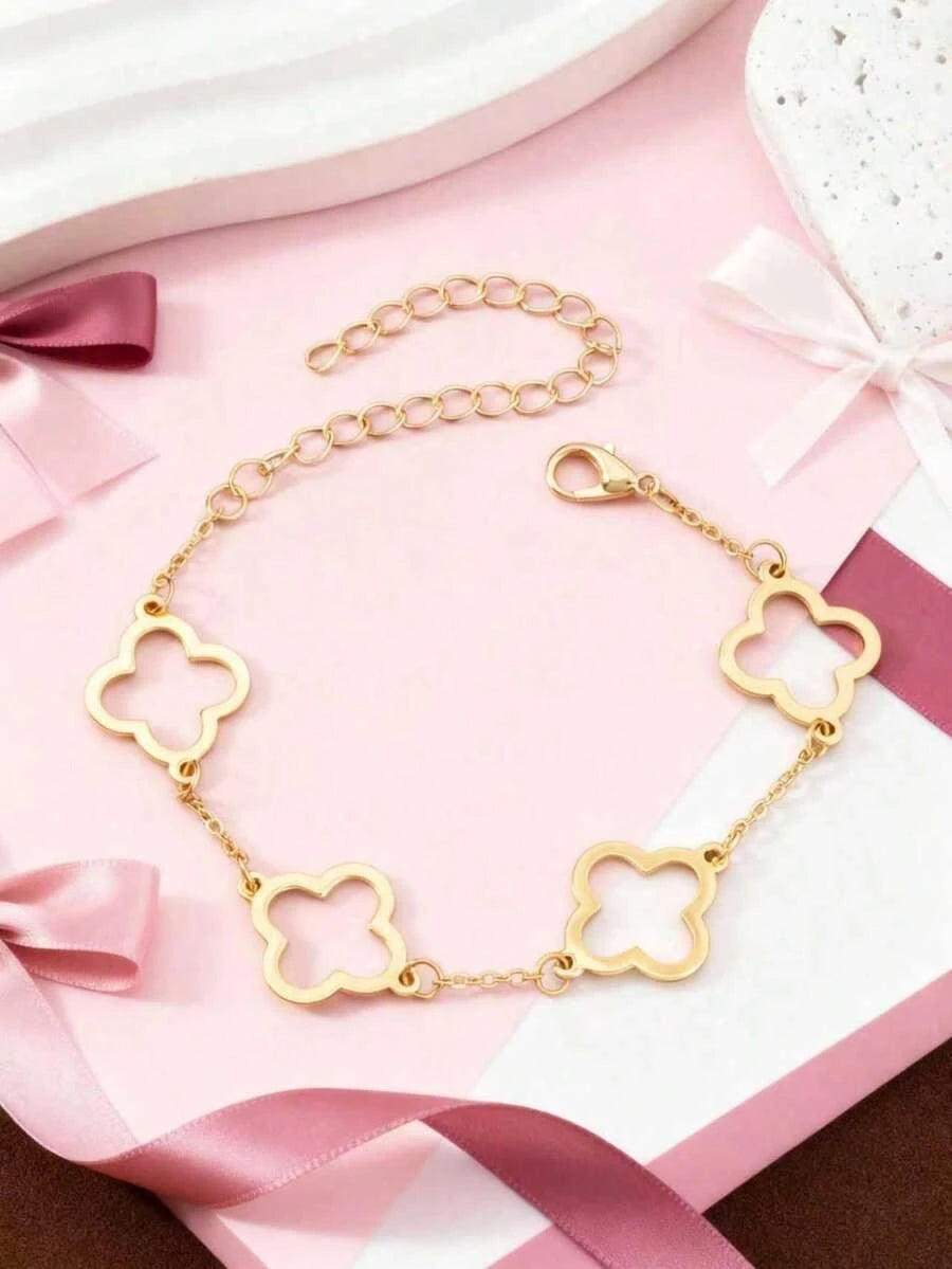 Rhinestone Floral Stretch Bracelet