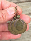 Vintage Bronze Round Hoop Earrings