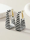 Bohemian Black Zebra Earring Studs