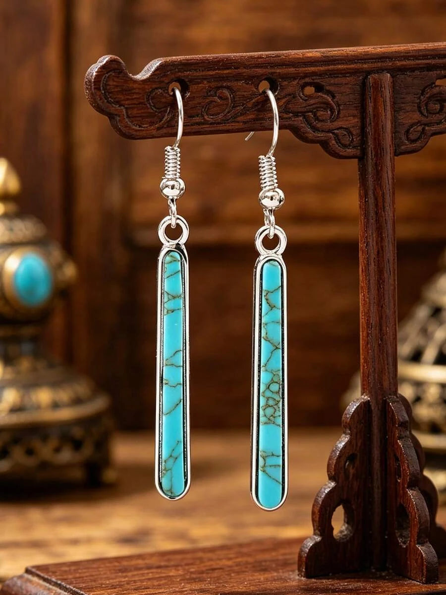 Vintage Turquoise Long Earrings