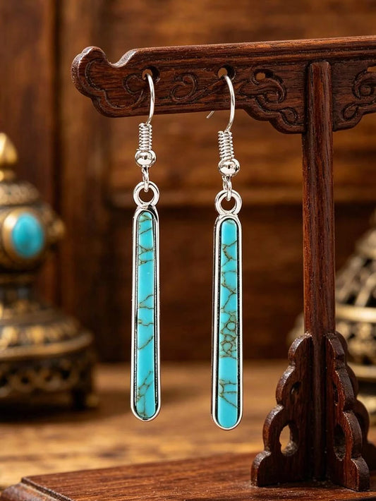 Vintage Turquoise Long Earrings